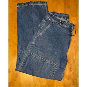 Vtg 1999 Tommy Hilfiger Skate Hip Hop Baggy Double Knee Carpenter Pants 30/32